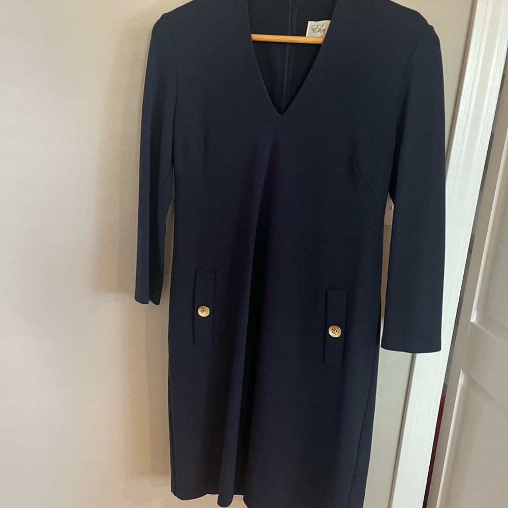 Eliza J Classic Navy Long Sleeve Dress